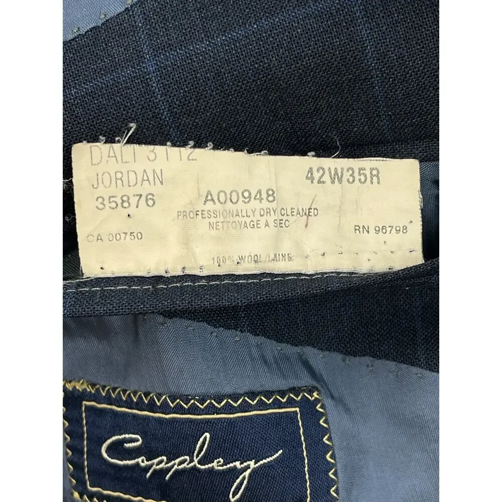 Ermenegildo Zegna Blazer Mens 44L Windowpane Coppley Heritage 100% Wool 3-Button